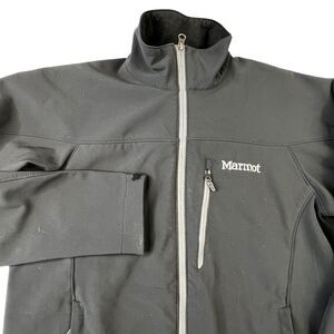 Marmot Mens Softshell Jacket Size Small Black‎ Full Zip Fleece Lined Zip Pockets
